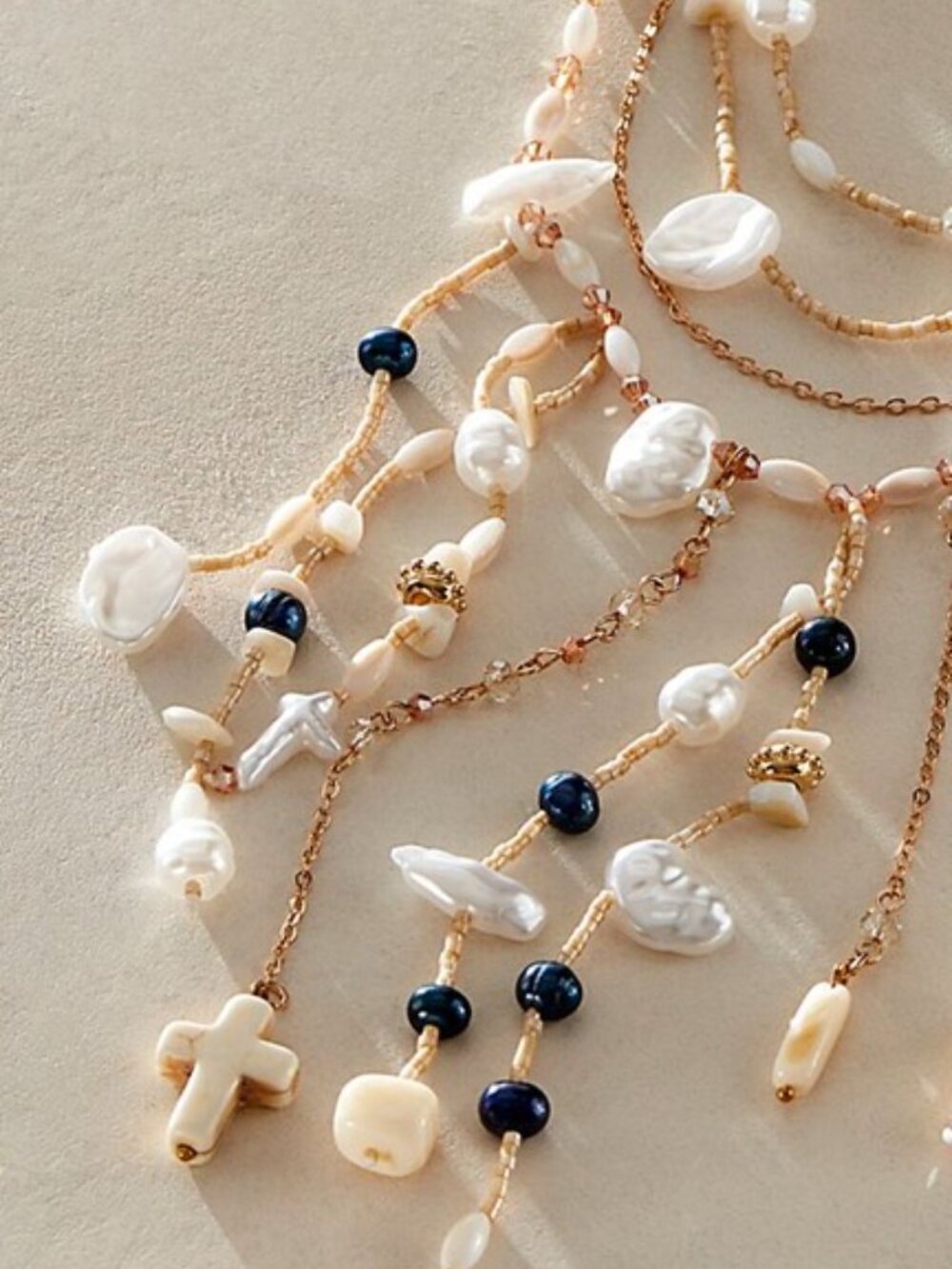 FREE PEOPLE x ARIANA OST Something Beautiful Necklace with Mother of Pearl NWT - Picture 4 of 8